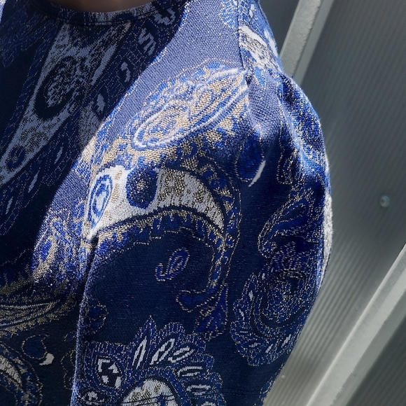 Anthropologie Blue Top Short Sleeve Blouse - Picture 4 of 9